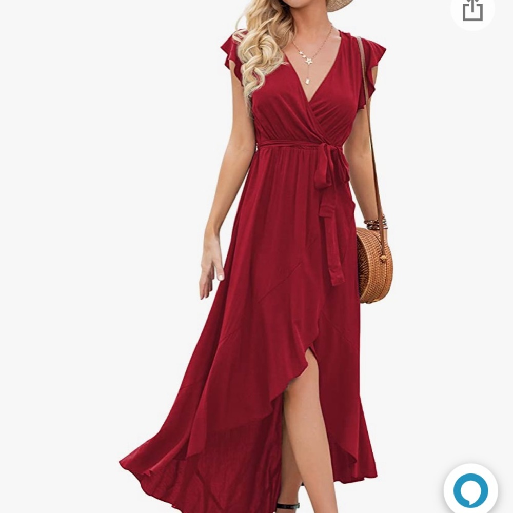 Red Wrap Dress - High Low - Lightweight- Needs To Go!